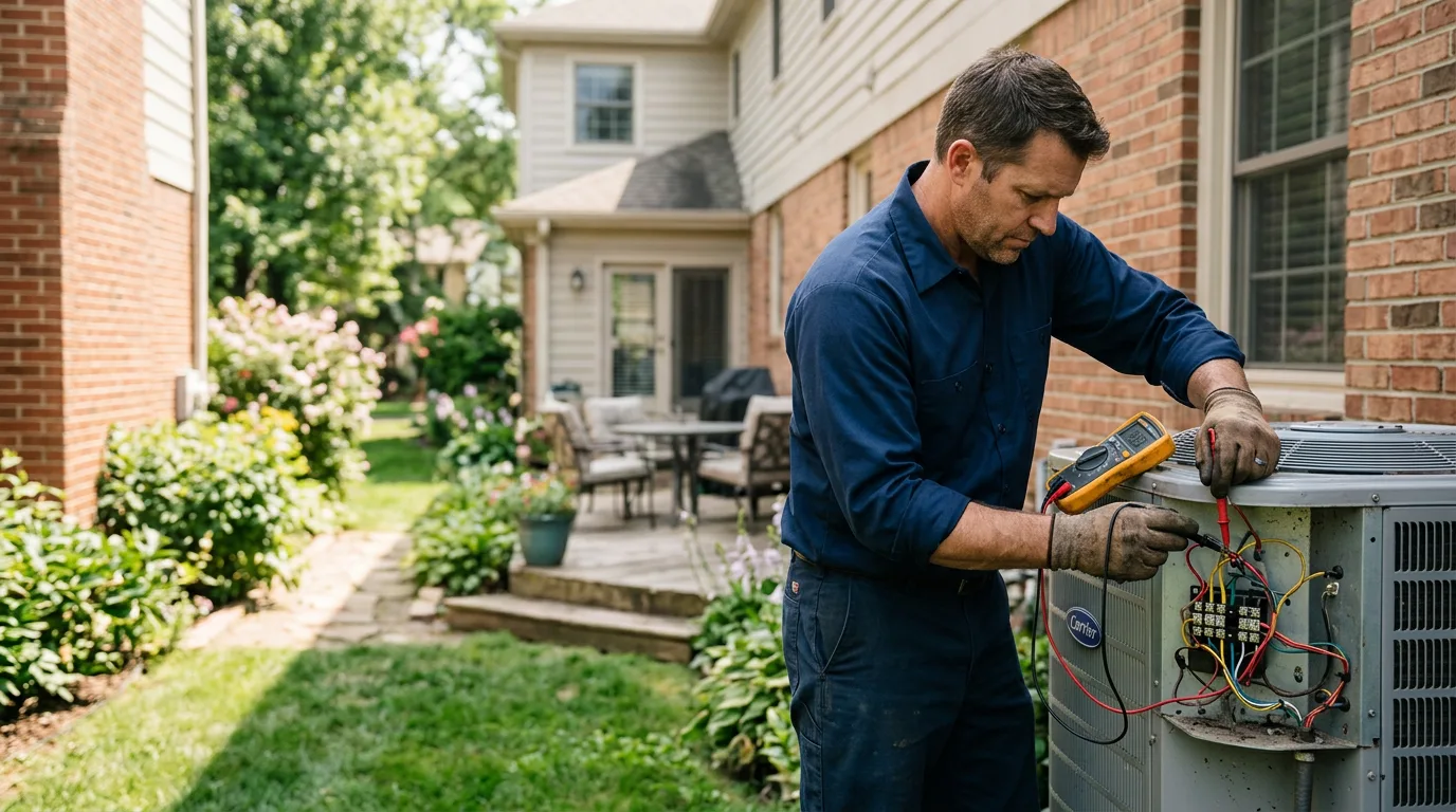 HVAC technician working near Lake George, NY